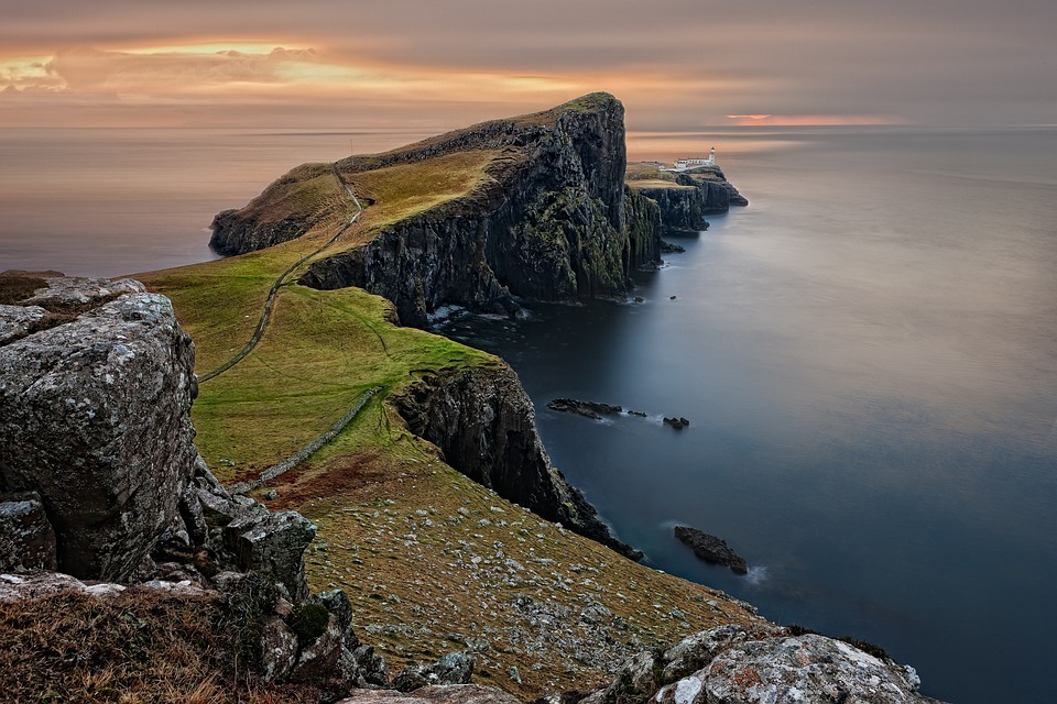 Neist Point, Mer, Côte, Horizon, Littoral, Océan